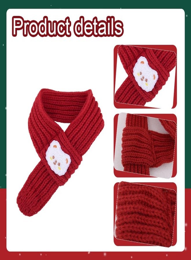 YangQian Cat Dog Christmas Knitted Scarf Pet Holiday Accessories for Dogs Cats Neck Warmer Dog Festival Outfit Decor Warm Cat Winter Bandana Puppy Neckerchief Pet Costumes for Dogs Cats Xmas Clothes Apparel - Image 4
